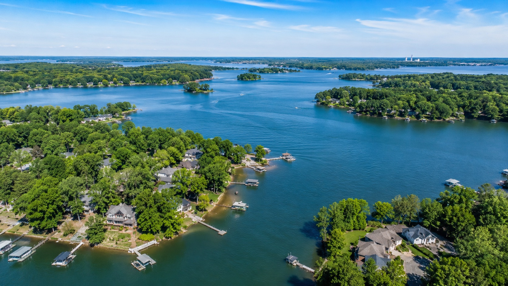 Aerial view of Lake Norman NC